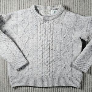 Aran Sweater Market 100% Wool Sweater Knit Pullover Size: S
